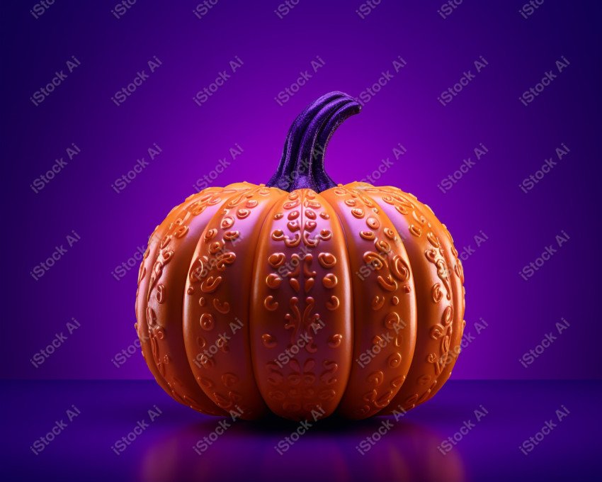 A stunning photograph of a pumpkin glowing with Hallow