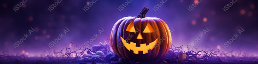 A stunning photograph of a pumpkin glowing with Hallow