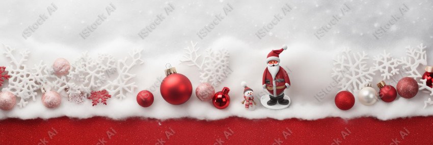 White handmade felt Santa Claus background and Christmas symbols
