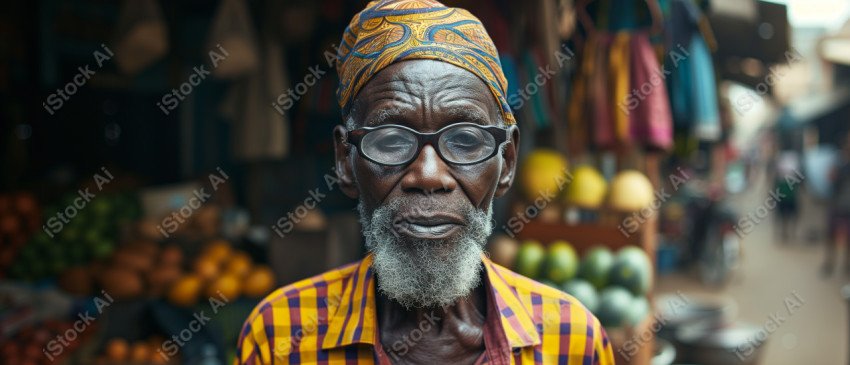 Cinematic, Portrait Photo, a merchant from African, Generated with AI (1)