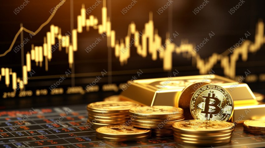 Stock or currency market financial exchange, Cryptocurrency gold