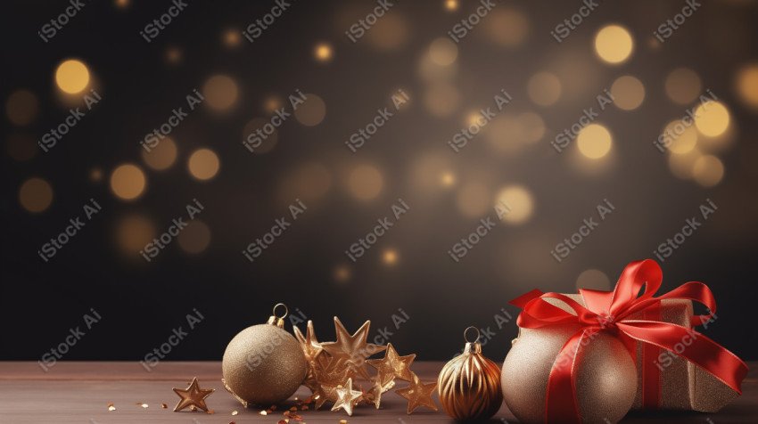 Christmas decoration background with Christmas tree balls