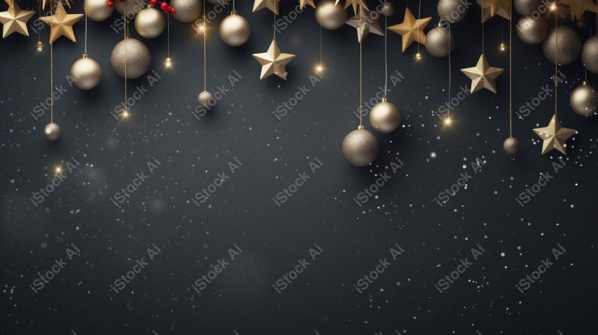 Christmas decoration background with Christmas tree balls