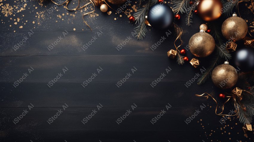 Christmas decoration background with Christmas tree balls