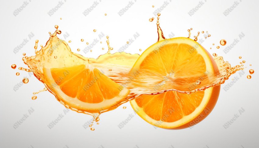 Juicy fresh orange, dripping with juices