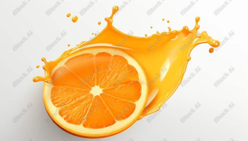 Juicy fresh orange, dripping with juices