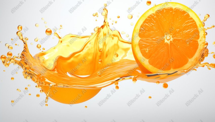 Juicy fresh orange, dripping with juices