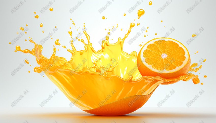 Juicy fresh orange, dripping with juices