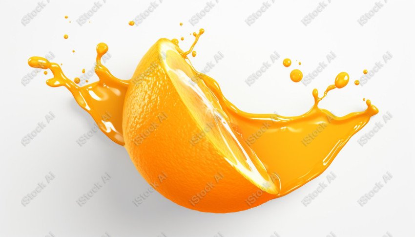 Juicy fresh orange, dripping with juices