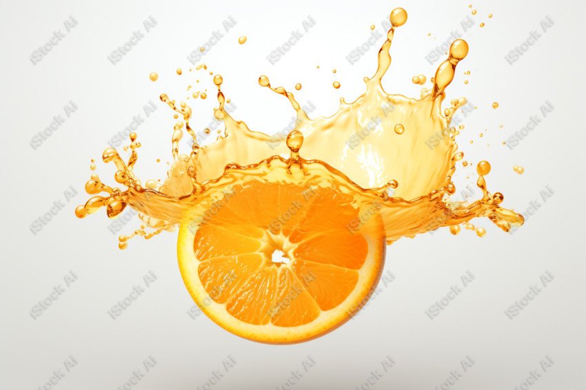 Juicy fresh orange, dripping with juices