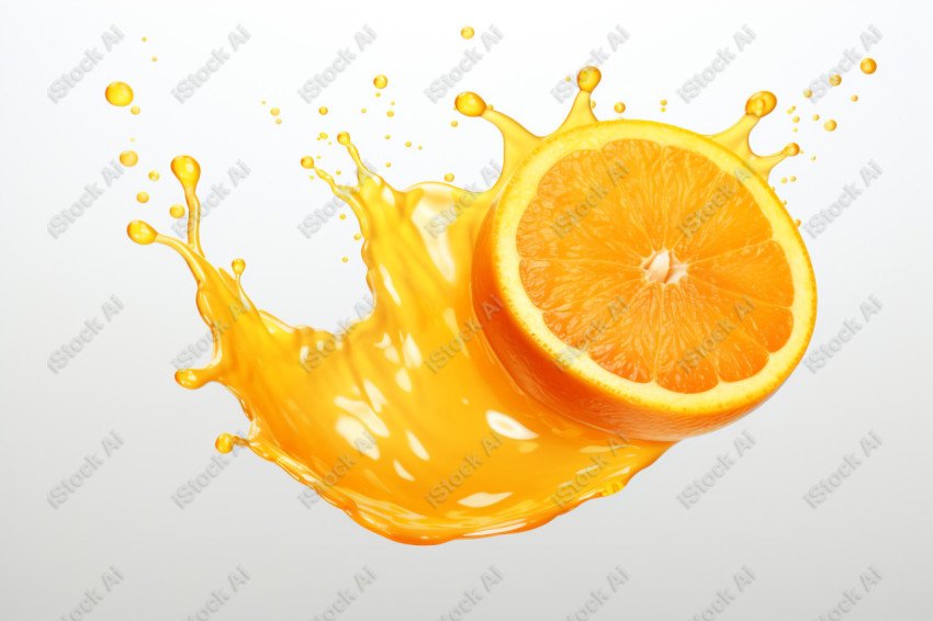 Juicy fresh orange, dripping with juices