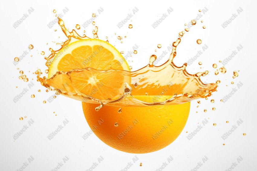 Juicy fresh orange, dripping with juices