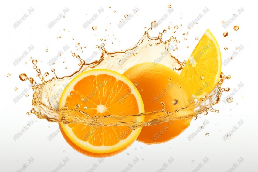 Juicy fresh orange, dripping with juices