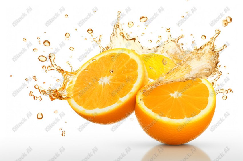 Juicy fresh orange, dripping with juices