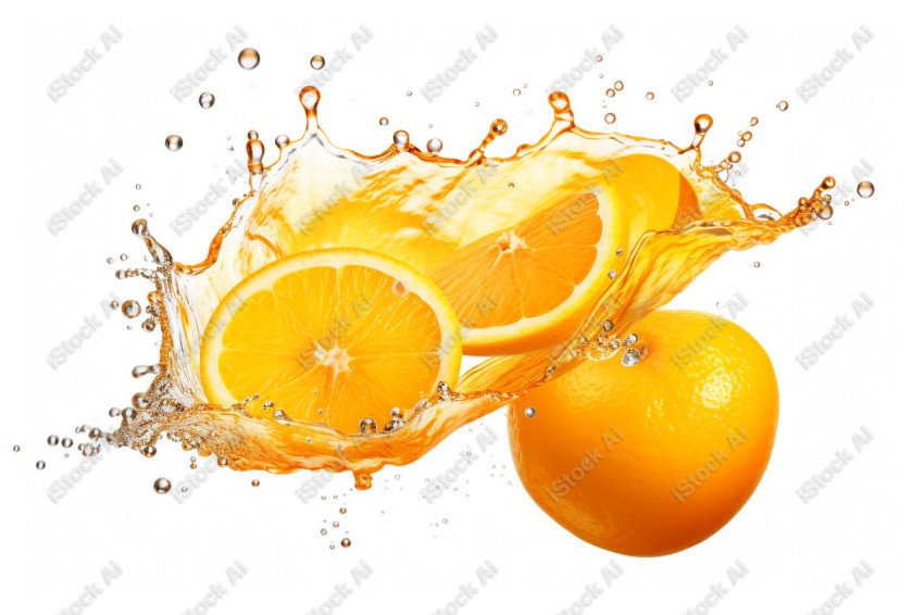 Juicy fresh orange, dripping with juices