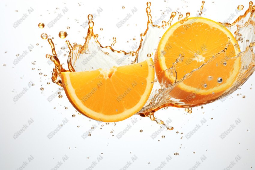 Juicy fresh orange, dripping with juices