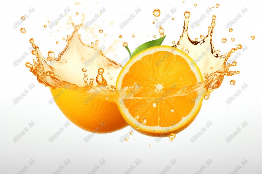 Juicy fresh orange, dripping with juices