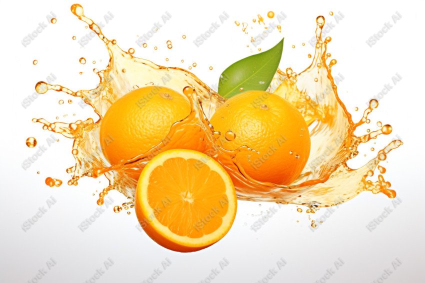 Juicy fresh orange, dripping with juices