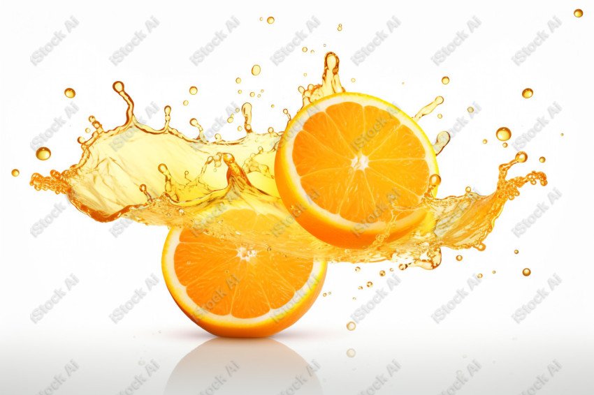 Juicy fresh orange, dripping with juices