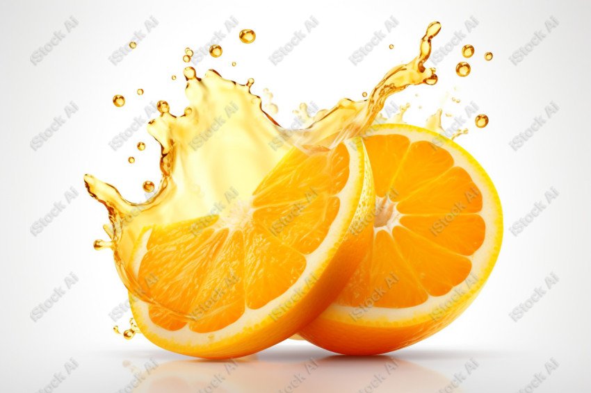 Juicy fresh orange, dripping with juices