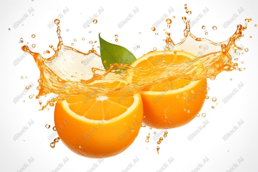 Juicy fresh orange, dripping with juices