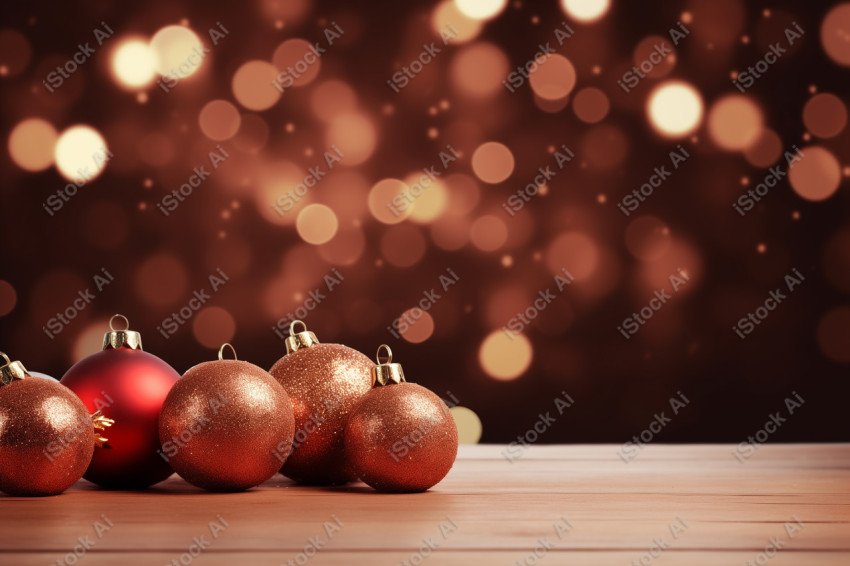 A beautiful background with beautiful Christmas balls and snow