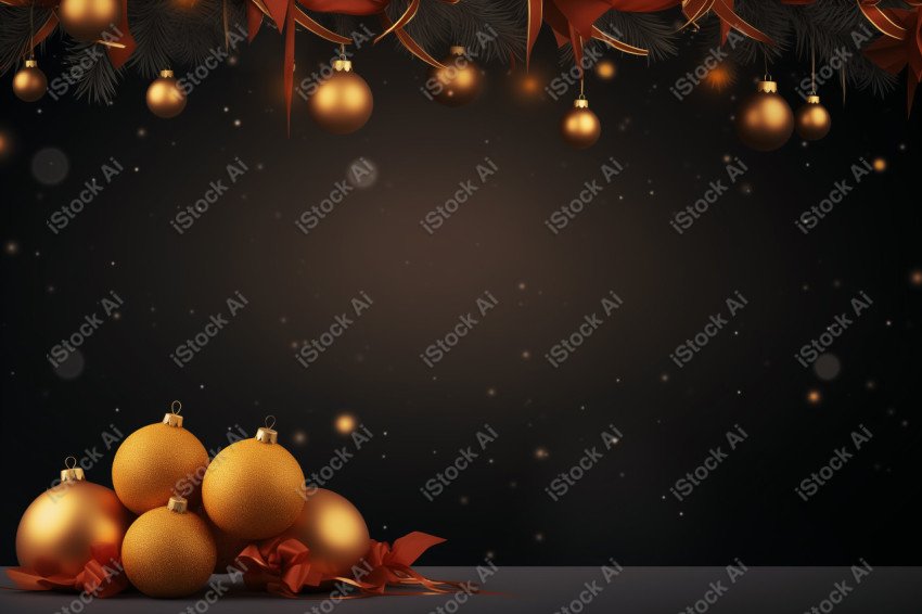 Christmas decoration background with Christmas tree balls