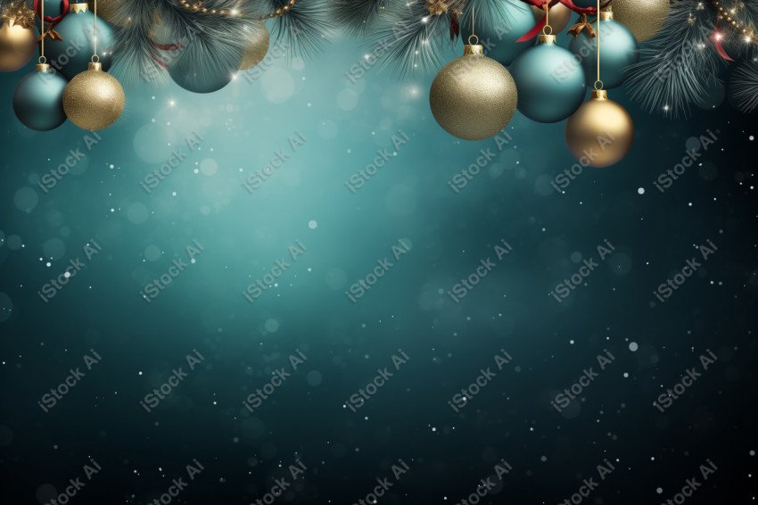 Christmas decoration background with Christmas tree balls