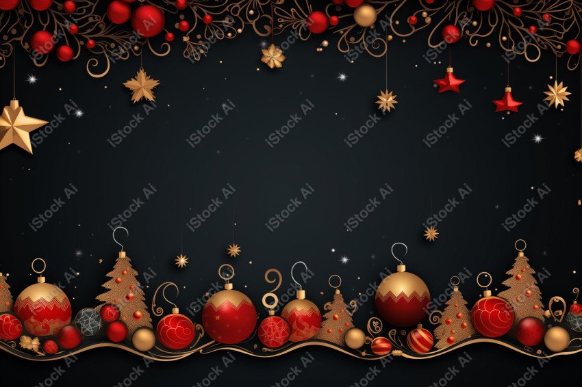 Christmas decoration background with Christmas tree balls