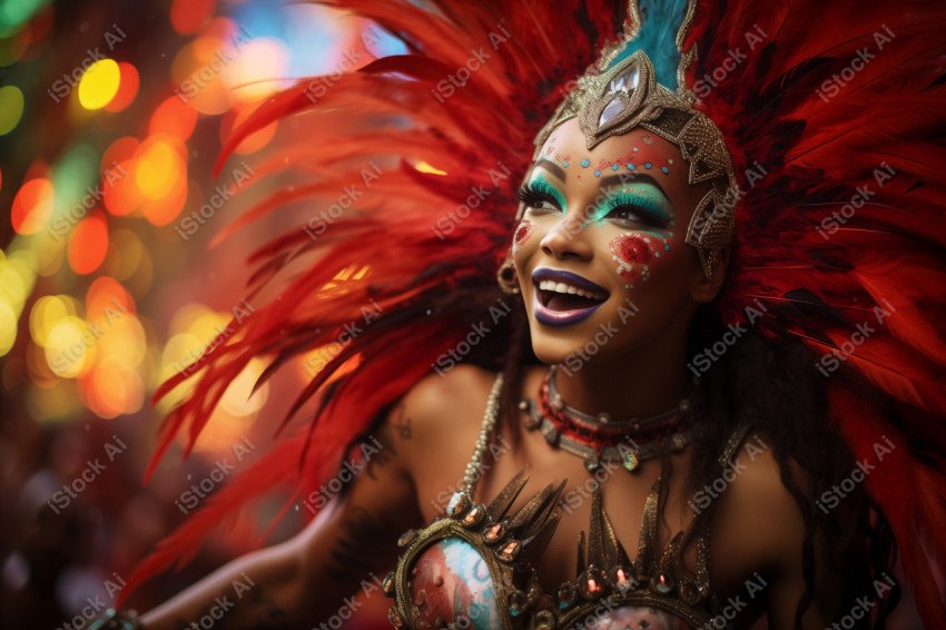Brazil woman rio carnival costume, Generative Ai (3)