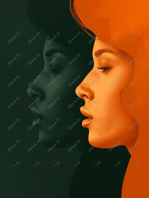 A orange and dark green duotone image of 3 women for women's history graphic celebrating women's history (18)