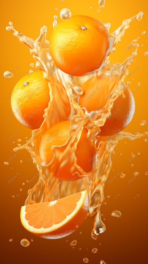 Juicy fresh orange, dripping with juices