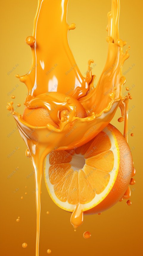 Juicy fresh orange, dripping with juices