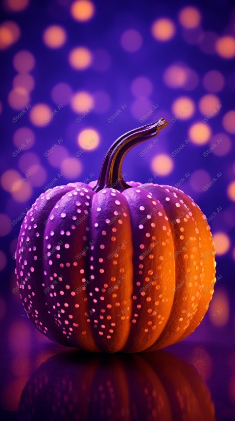 A stunning photograph of a pumpkin glowing with Hallow