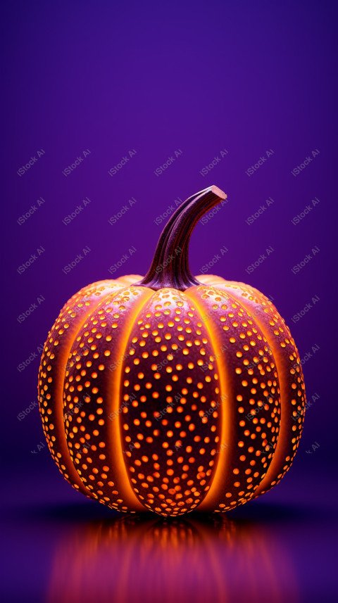 A stunning photograph of a pumpkin glowing with Hallow