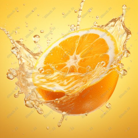 Juicy fresh orange, dripping with juices