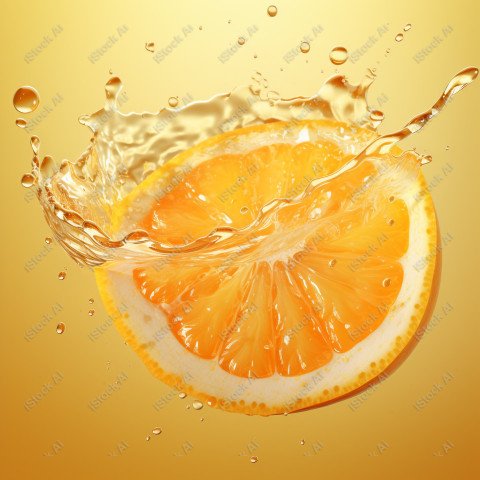 Juicy fresh orange, dripping with juices