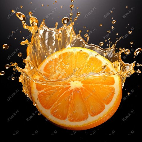 Juicy fresh orange, dripping with juices