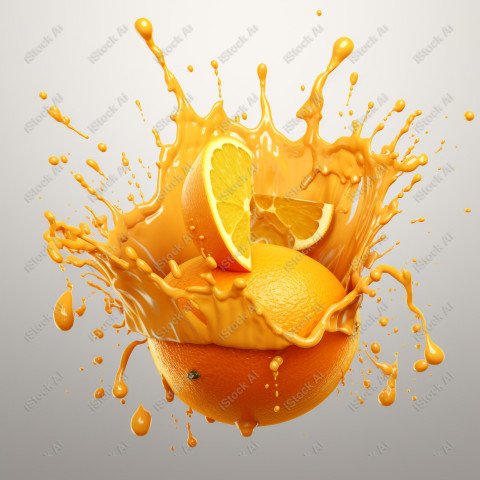 Juicy fresh orange, dripping with juices