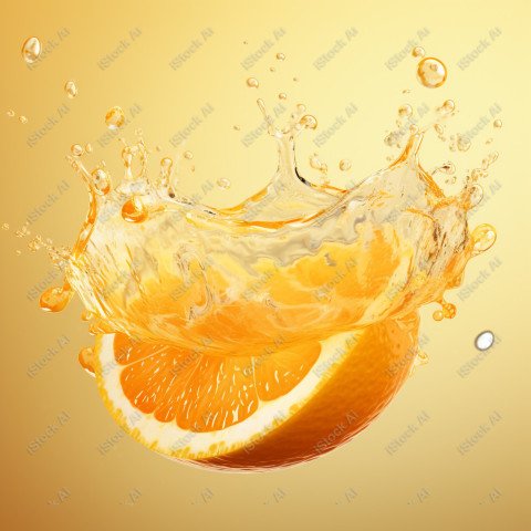 Juicy fresh orange, dripping with juices