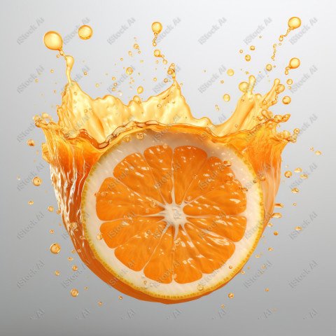 Juicy fresh orange, dripping with juices