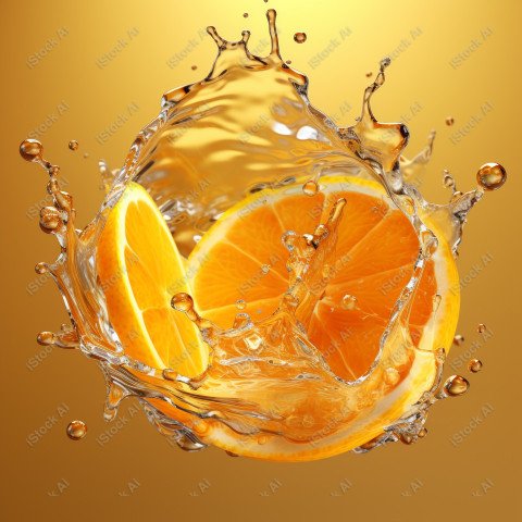 Juicy fresh orange, dripping with juices