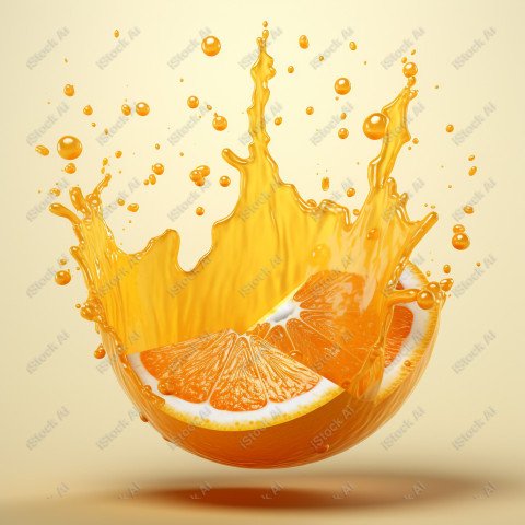 Juicy fresh orange, dripping with juices