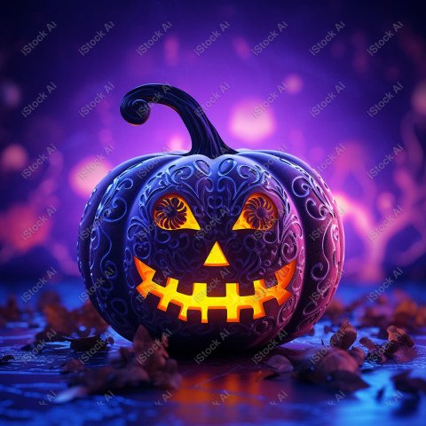 A stunning photograph of a pumpkin glowing with Hallow