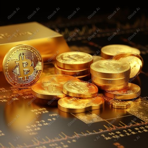 Stock or currency market financial exchange, Cryptocurrency gold