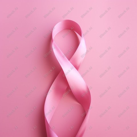 A pink ribbon on a studio background, pink october