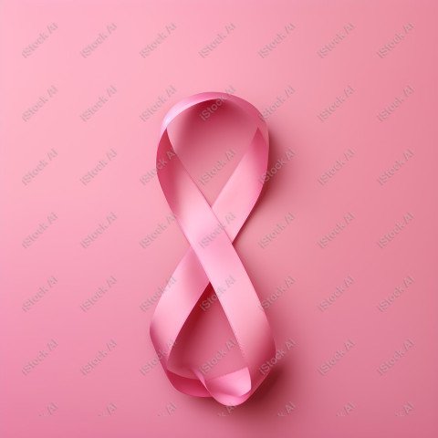 A pink ribbon on a studio background, pink october