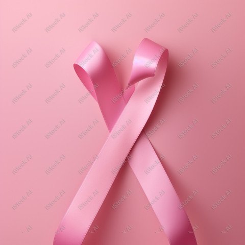 A pink ribbon on a studio background, pink october