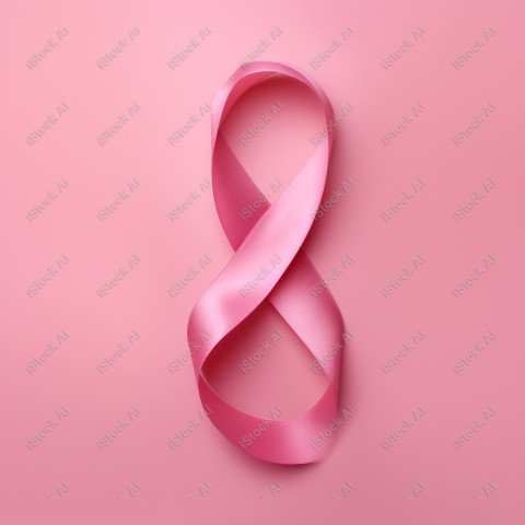 A pink ribbon on a studio background, pink october