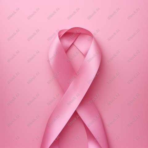 A pink ribbon on a studio background, pink october